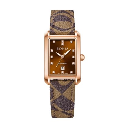 Bonia Elegance BNB10914-2547 Brown Leather Strap Women Watch 